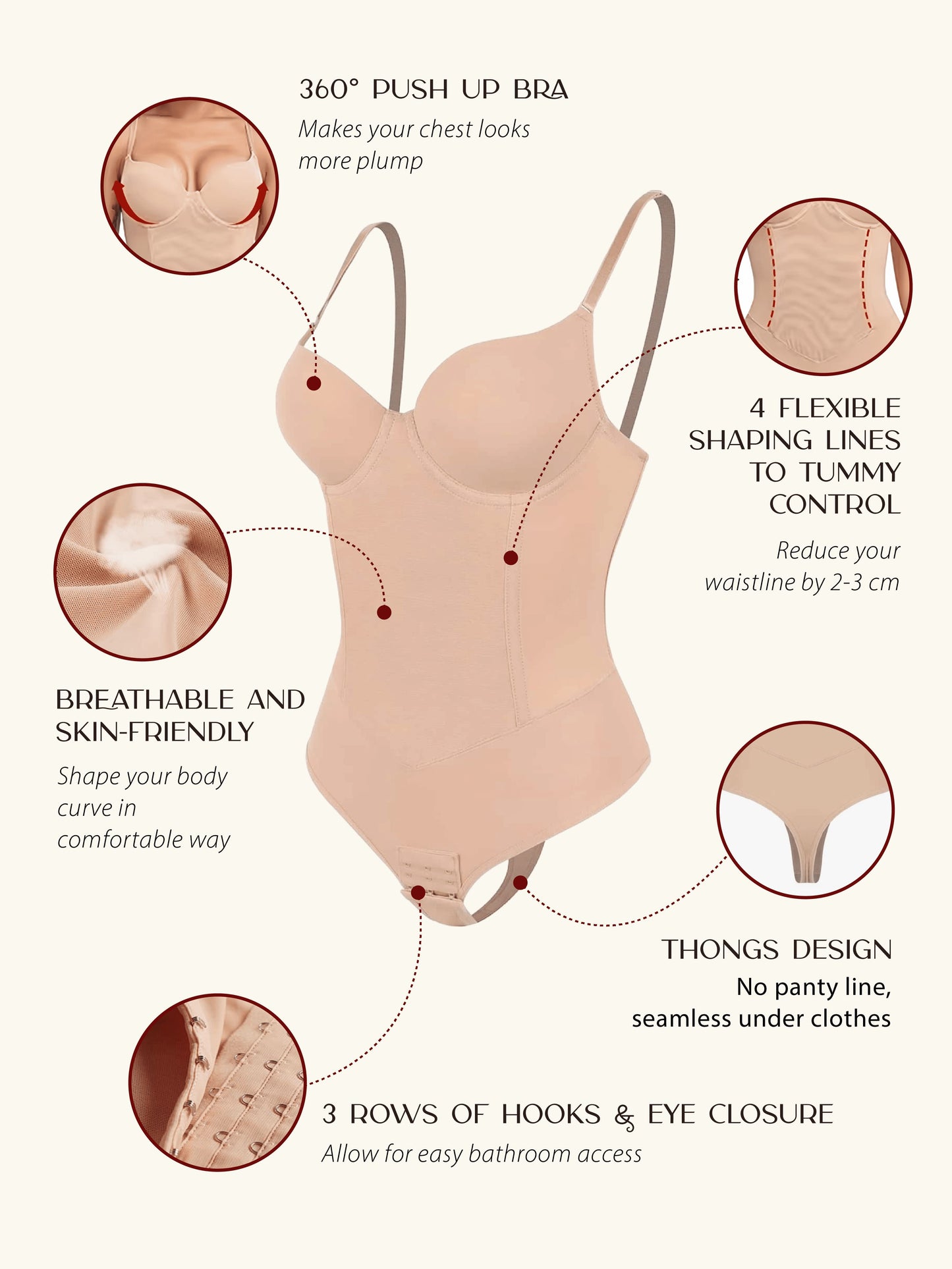 Tummy-flattening Underwire-bra Bodysuit